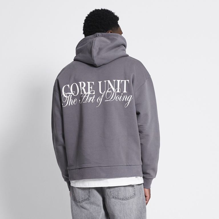 Printed hoodie "East 2.0" Grey